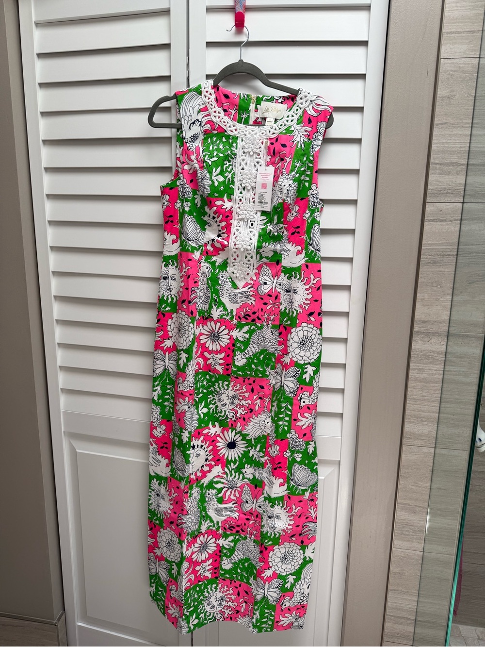 Lilly Pulitzer Pink, Green & White Floral Sleeveless Maxi Dress Never worn. - Picture 2 of 7
